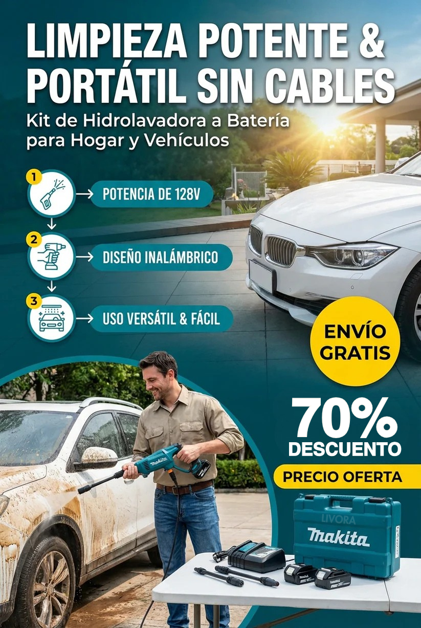 HIDROLAVADORA INALAMBRICA MAKITA DE ALTA PRESION + 2 BATERIAS
