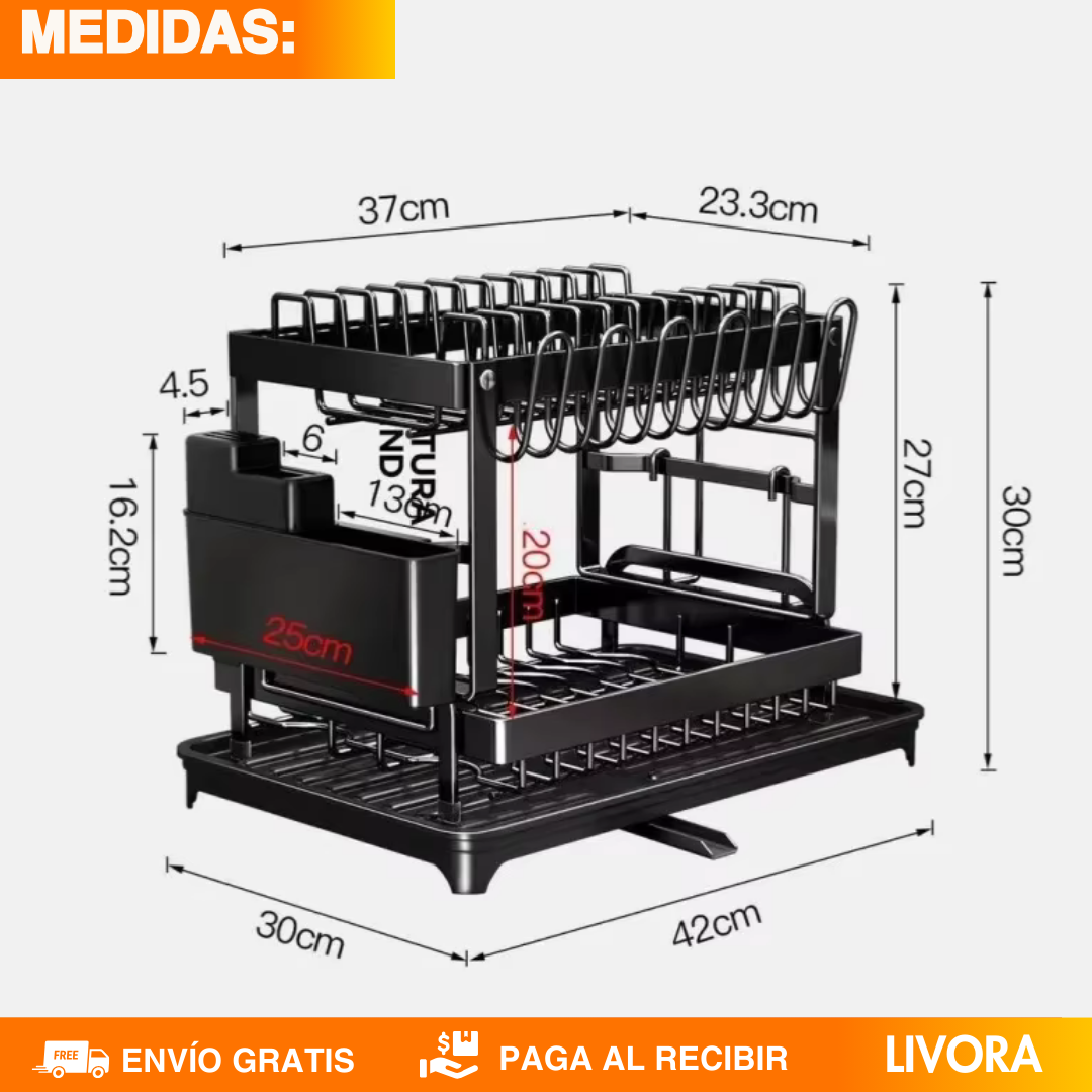 ORGANIZADOR DE PLATOS 2 NIVELES - PREMIUM