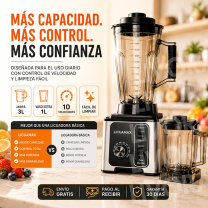 LICUAMAX PRO MULTIFUNCIONAL 8 EN 1 + RECETARIO Y REGALO SORPRESA
